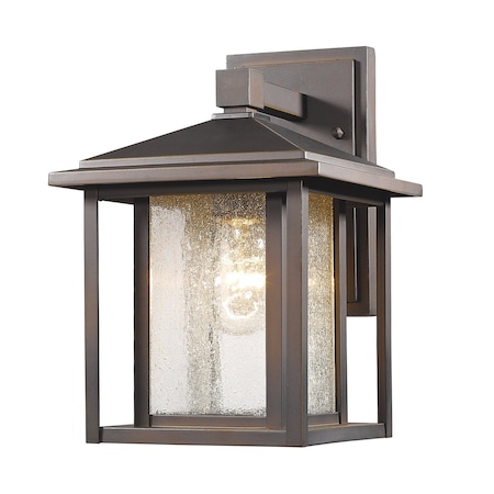 Z-Lite Aspen 1 Light Outdoor, Oil Rubbed Bronze And Clear Seedy 554S-ORB